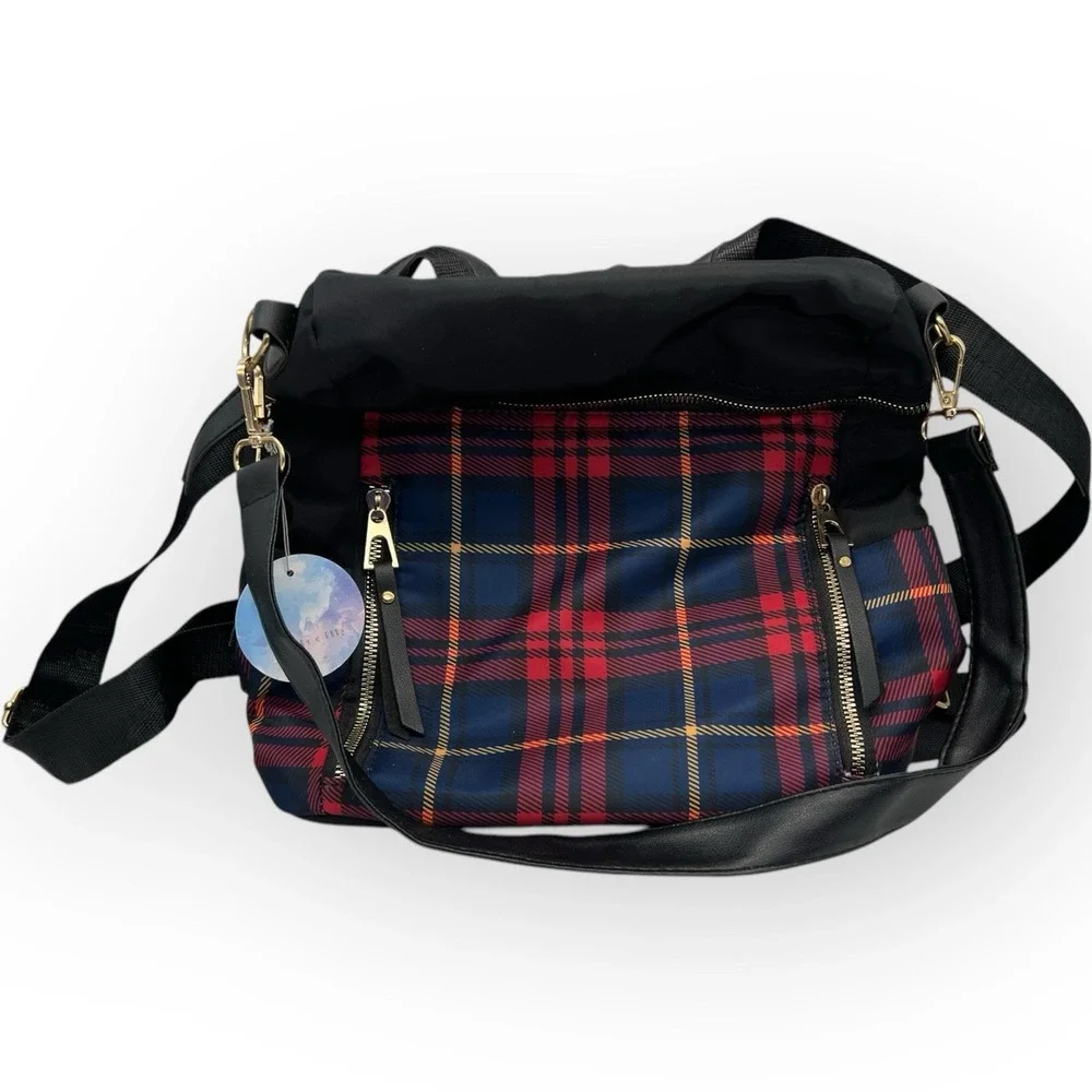 Ella & Elly‎ Tartan Plaid Shoulder Backpack Bag New Scotland Academia Preppy